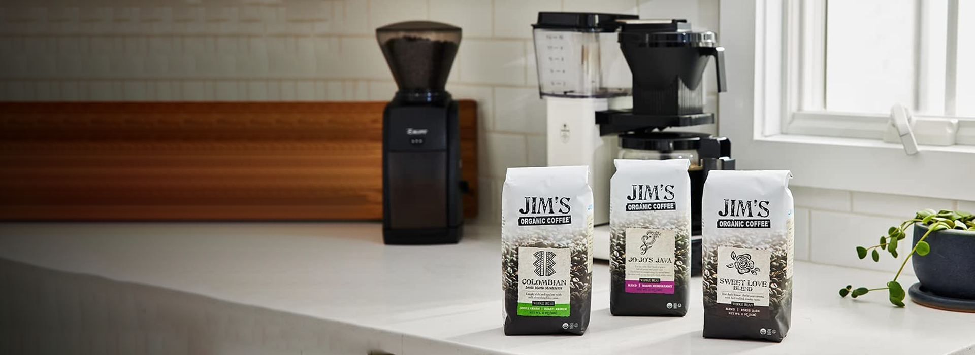 Jim’s Organic Coffee – Sweet Love Blend – Whole Bean, Dark Roast, Bold 11 oz Bag