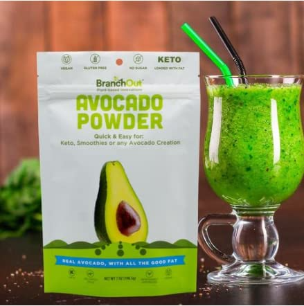 BranchOut Avocado Powder – Hass Avocado Smoothie Powder Mix – 100% Pure Dried