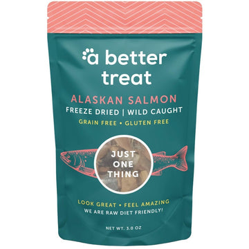 A Better Treat – Freeze Dried Salmon Dog Treats, Wild Caught, Single Ingredient | Natural High Value | Gluten Free, Grain Free, High Protein, Diabetic Friendly | Natural Fish Oil | Made in The USA - Strabella