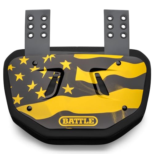 Battle Sports Novelty Football Back Plate - Lower Backplate for Shoulder Pads - Rear Back Protector Hard Outer Shell & Contoured Foam for Kids & Adults - Strabella