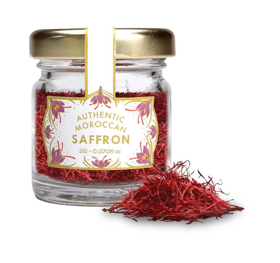 Casablanca Market Pure Organic Moroccan Saffron - Saffron Threads for Cooking from Pure Saffron Bulbs - Fresh Saffron Spice from Saffron Crocus Bulbs - Organic Saffron Straight from Morocco (2g) - Strabella