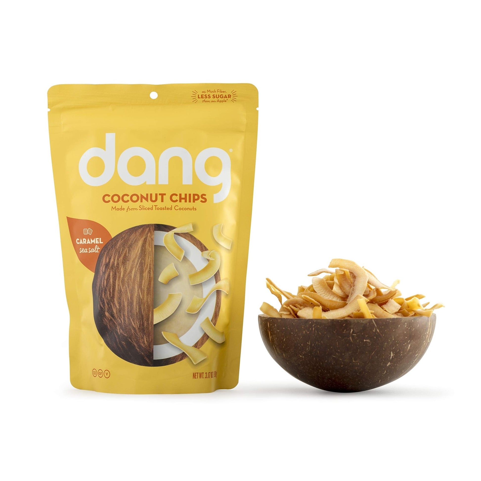 Dang Toasted Coconut Chips | Caramel Sea Salt | 1 Pack | Vegan, Gluten Free, Paleo Friendly, Non GMO, Healthy Snacks Made with Whole Foods | 3.17 Oz Resealable Bag - Strabella