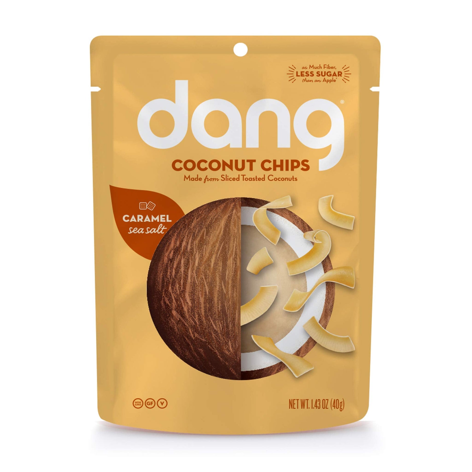 Dang Toasted Coconut Chips | Caramel Sea Salt | 1 Pack | Vegan, Gluten Free, Paleo Friendly, Non GMO, Healthy Snacks Made with Whole Foods | 3.17 Oz Resealable Bag - Strabella