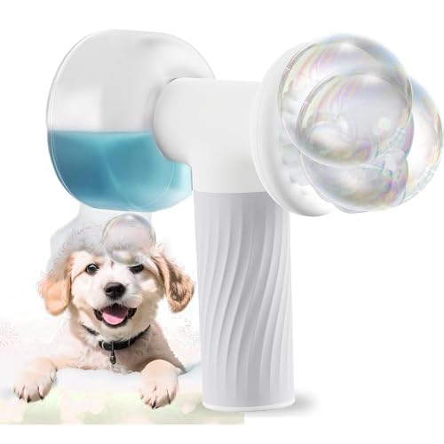 Dog Bath Brush with Soap Dispenser - Cordless Pet Bath Brush Scrubber - Massage Grooming Brush for Dogs - Dog Brush for Shedding Massaging Grooming - Strabella