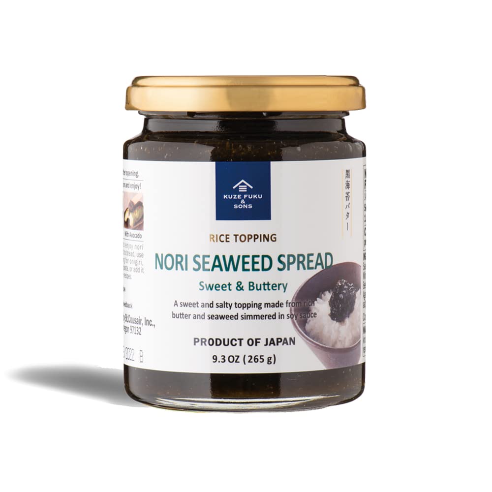 [KUZE FUKU & SONS] Nori Seaweed Spread, Authentic Multipurpose Sweet and Savory Rice Topping, Garnish, & Flavoring, Product of Japan (9.3 Oz /265 g) - Strabella