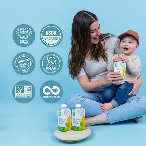 Serenity Kids 6+ Months USDA Organic Veggie Puree Baby Food Pouches | No Sugary Fruits or Added Sugar | Allergen Free | 3.5 Ounce BPA - Free Pouch - Strabella