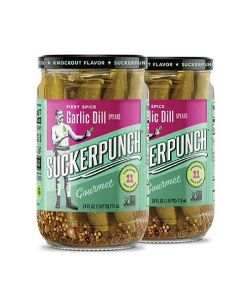 SuckerPunch Gourmet Pickle Spears and Chips 24 Ounce Jars - Strabella