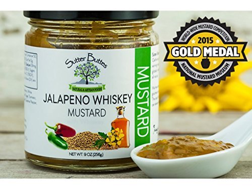 Sutter Buttes Jalapeño Whiskey Mustard (9oz) – Gourmet Mustard with Spicy Jalapeños & Aged Tennessee Whiskey - Strabella