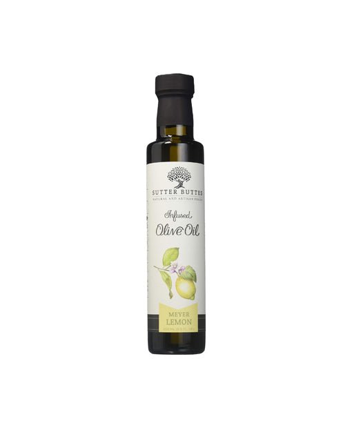 Sutter Buttes Meyer Lemon Infused Extra Virgin Olive Oil – 250ml Artisan Gourmet EVOO, Handcrafted, Cold - Pressed, Unfiltered, and Unrefined with Fresh Lemon Juice - Strabella