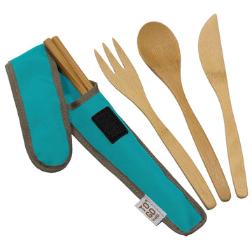 To Go Ware To Go Ware Reusable Bamboo Travel Utensils with Carrying Case & Carabiner Clip | Bamboo Utensils | Eco Friendly - Strabella