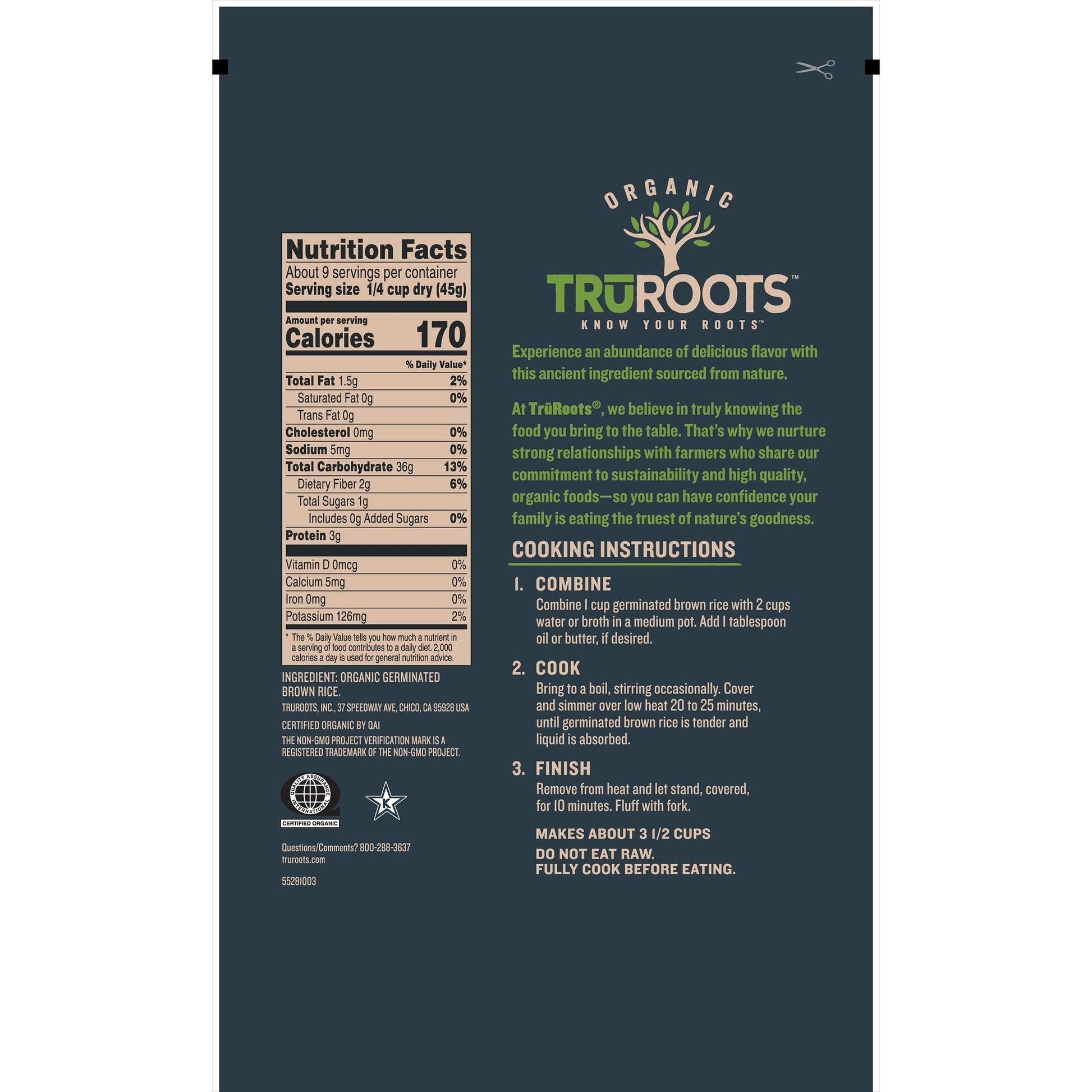 truRoots Organic Brown Rice, 12 Ounce - Strabella